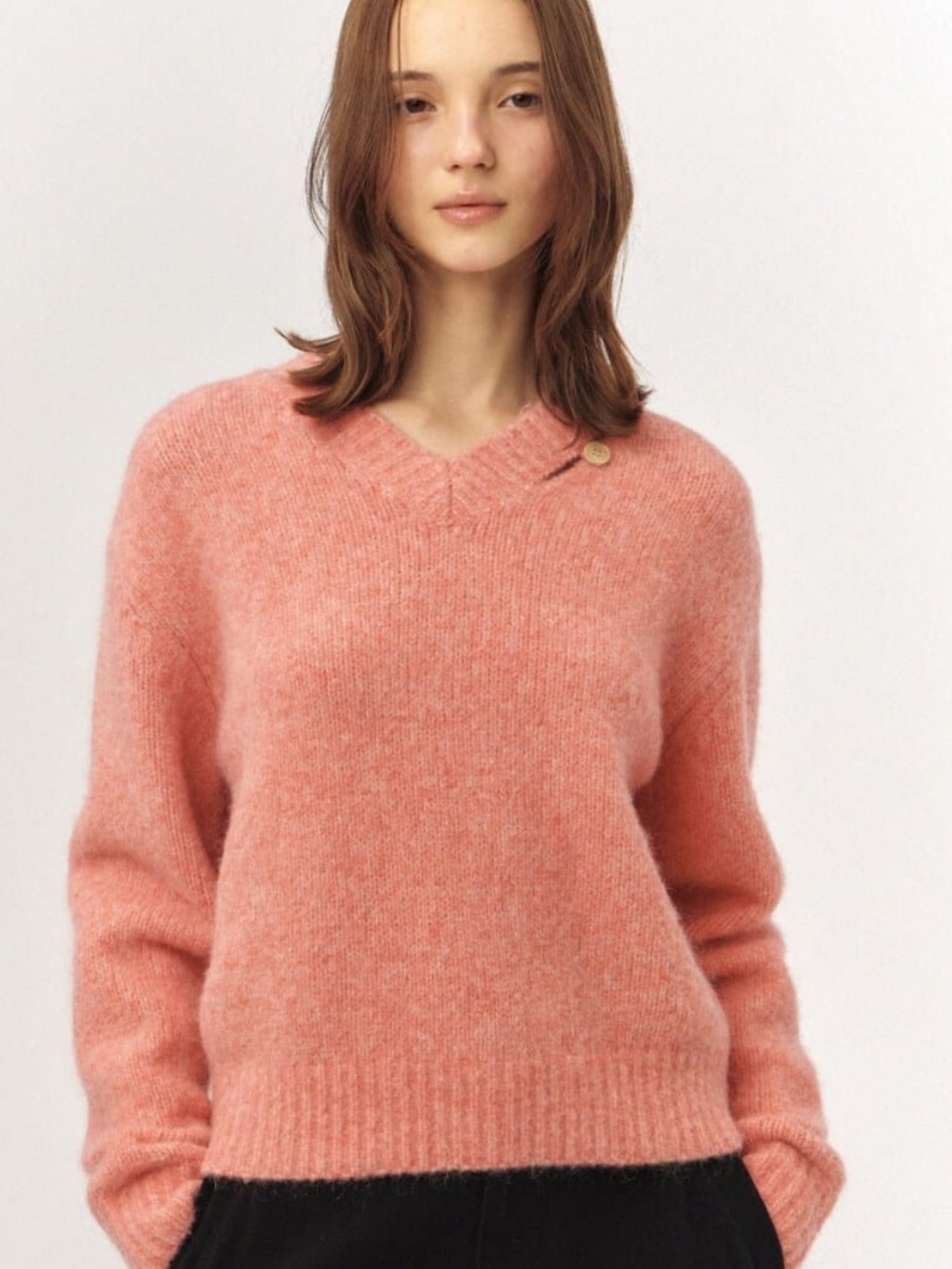 SATUR Essen Two Tone Mohair Blend Sweater Pink